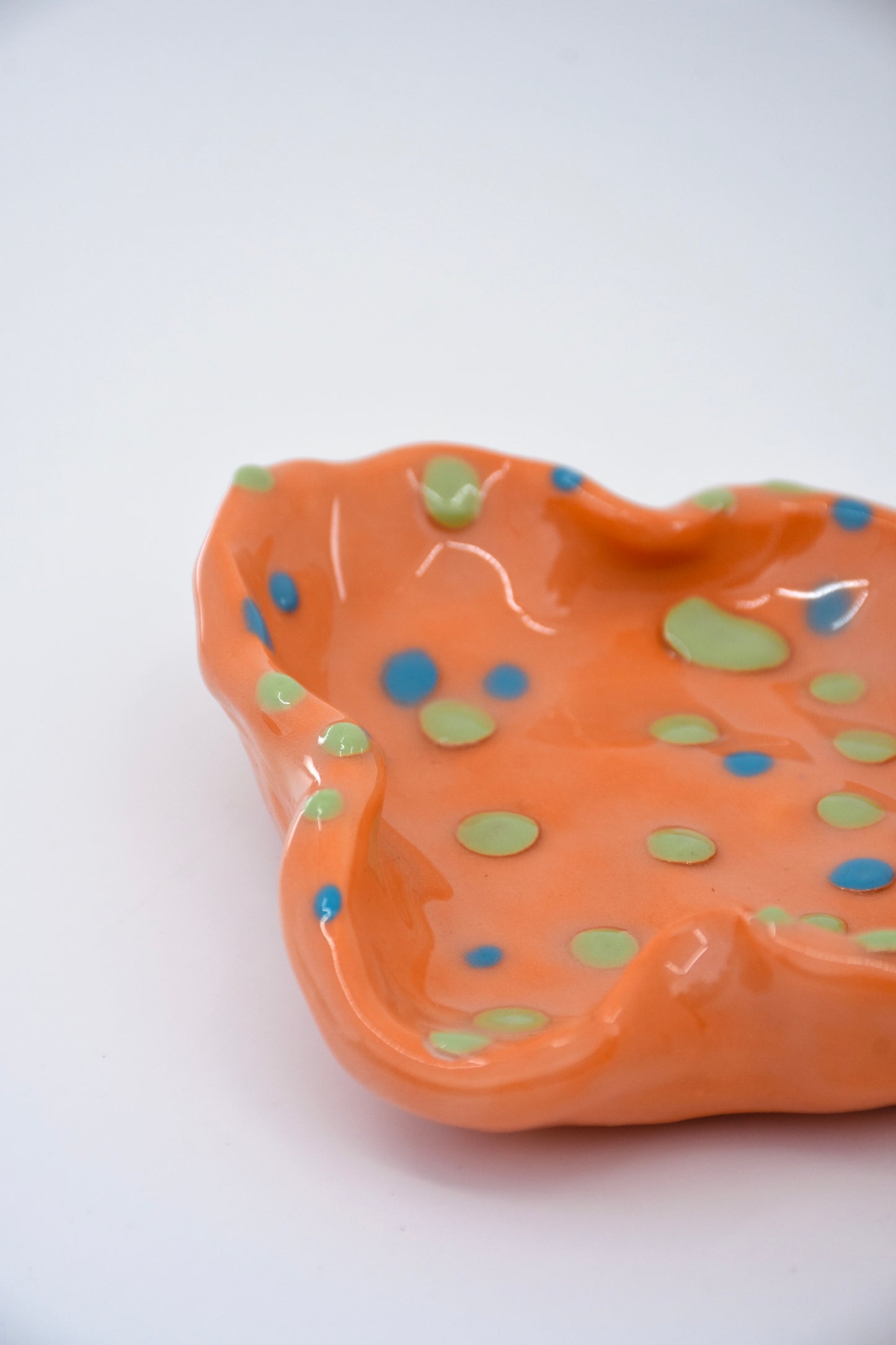 Orange Pufferfish Polka Dot Ashtray