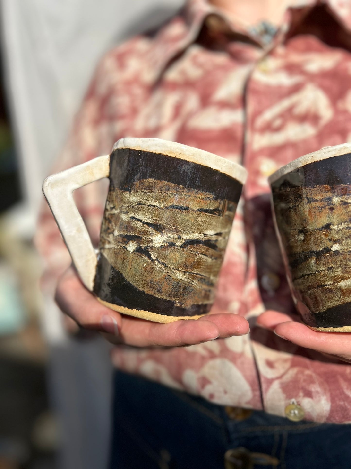 Set of Two Stoneware Mugs