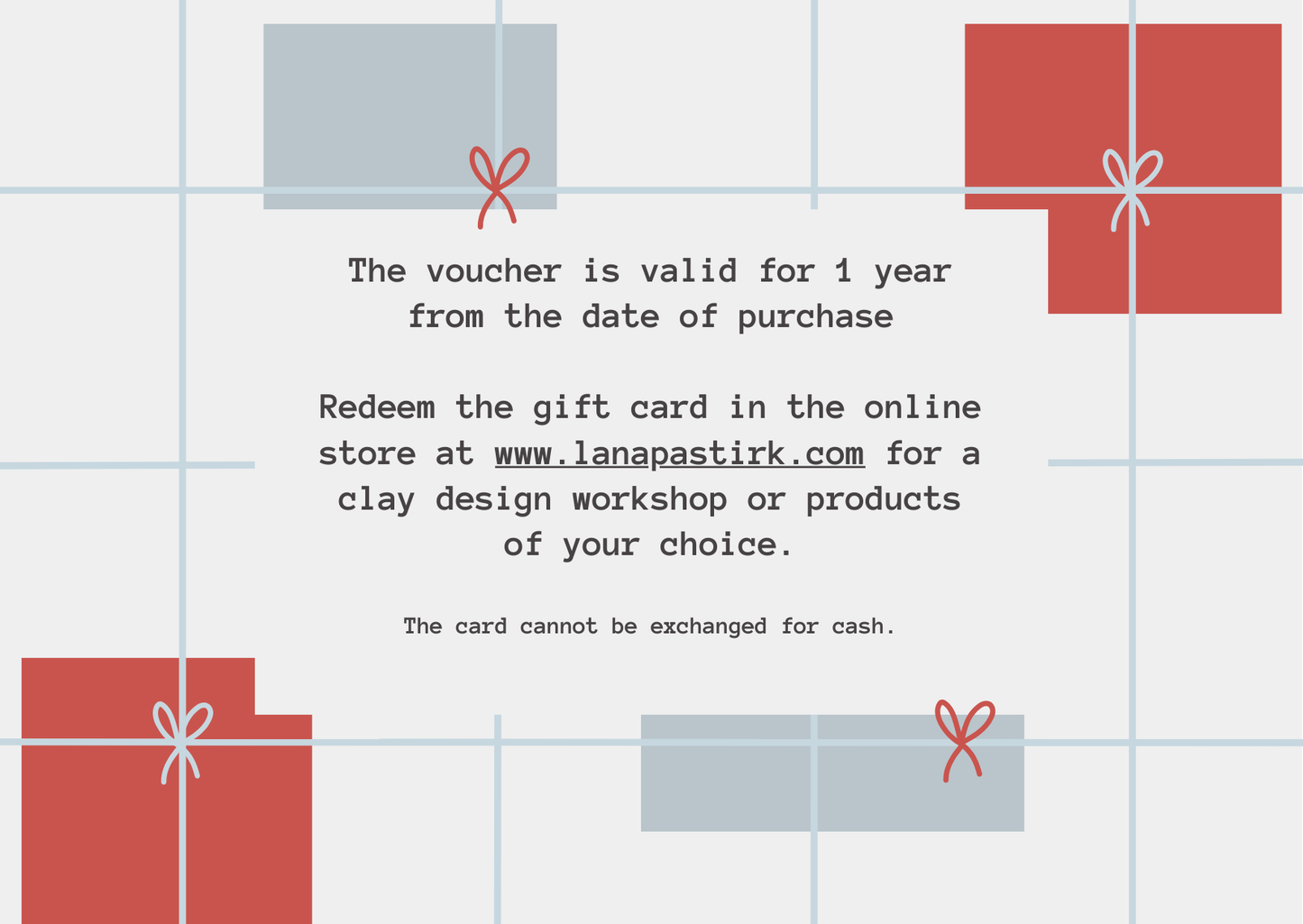 GIFT VOUCHER for a clay design workshop or products of your choice