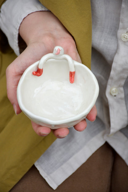 "A lie only steps out of the mouth and already stumbles." / Tiny Porcelain Bowl