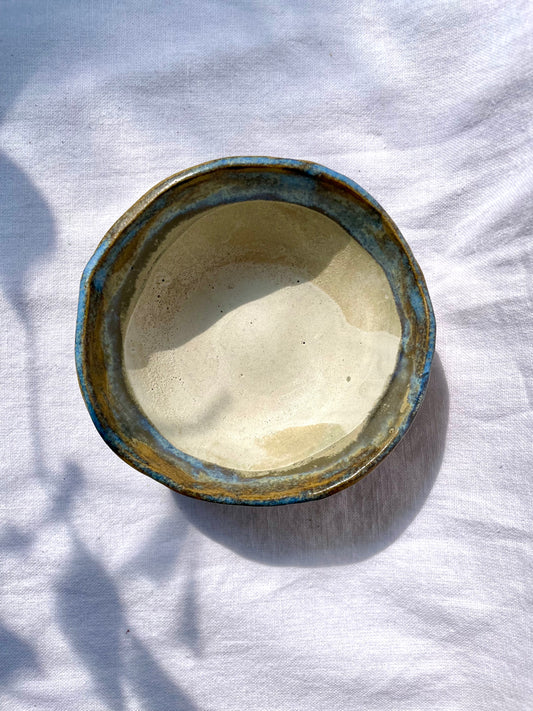 Small Rustic Light Blue-Neutral Bowl