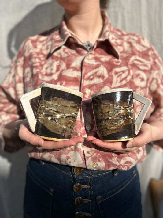 Set of Two Stoneware Mugs